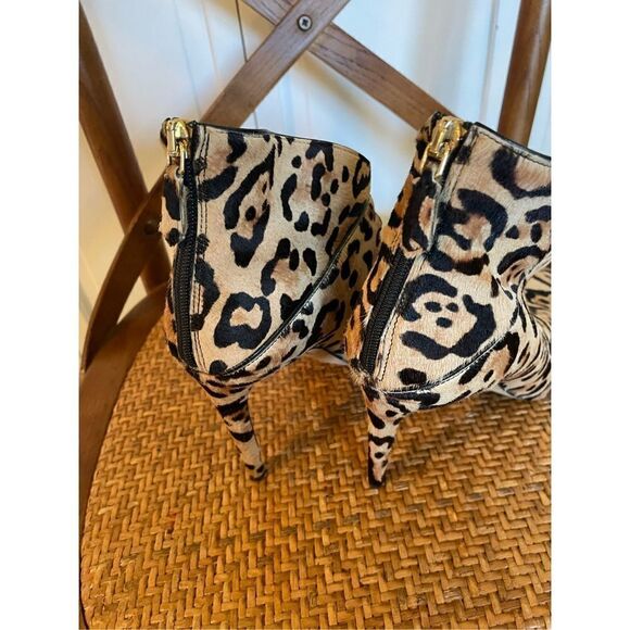 Grigiarancio Italian made point toe leopard calf hair booties size 39 - Picture 10 of 10